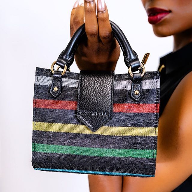 F&W Style red, yellow, green and black purse