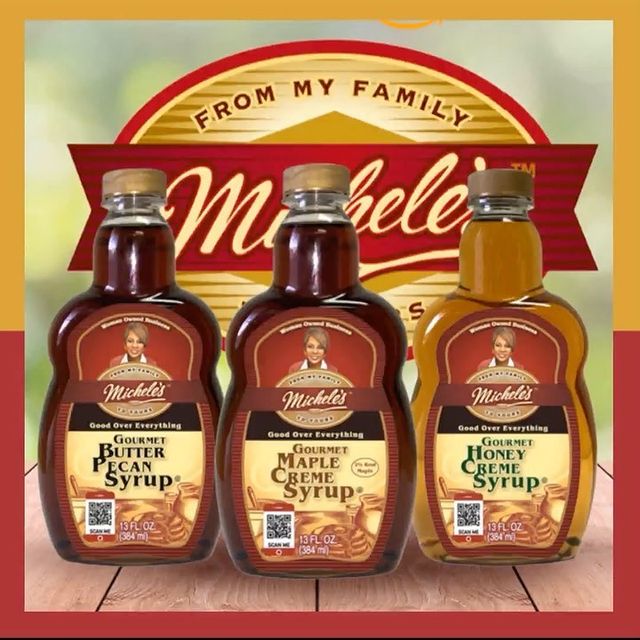 This is a black owned syrup brand called Michele's Syrup