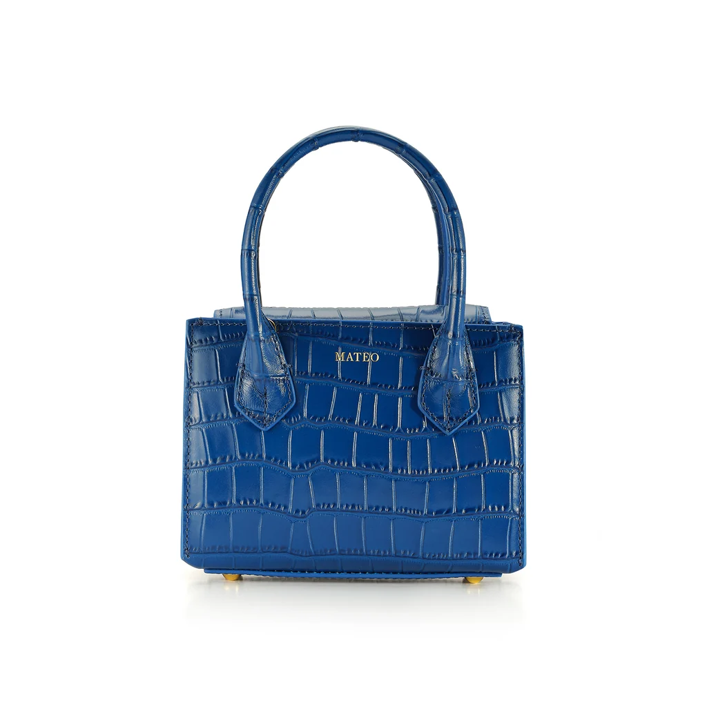 Mateo NY Blue Croc Bag
