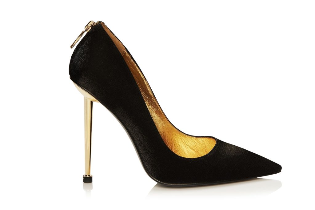 Jessica Rich black and gold heels