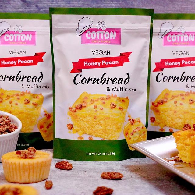Cotton's Creations a black owned vegan cornbread brand for your dinners