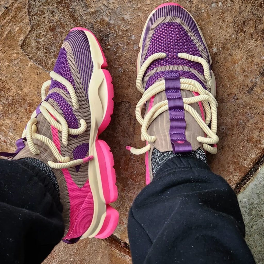 Purple and Pink sneakers from Black owned fashion and sneaker brand SIA Collective