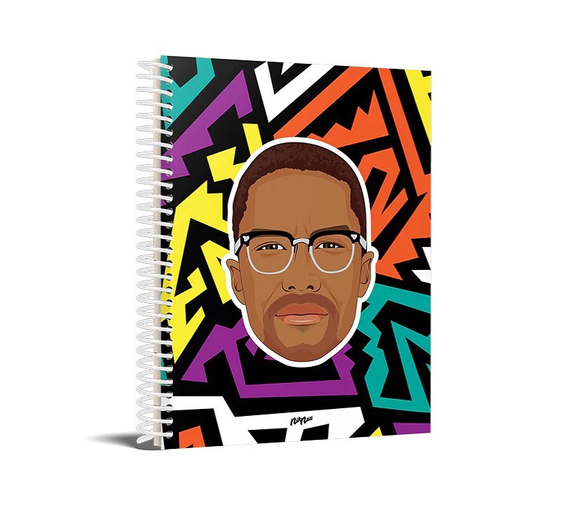 Nik Nax black owned Malcolm X notebook