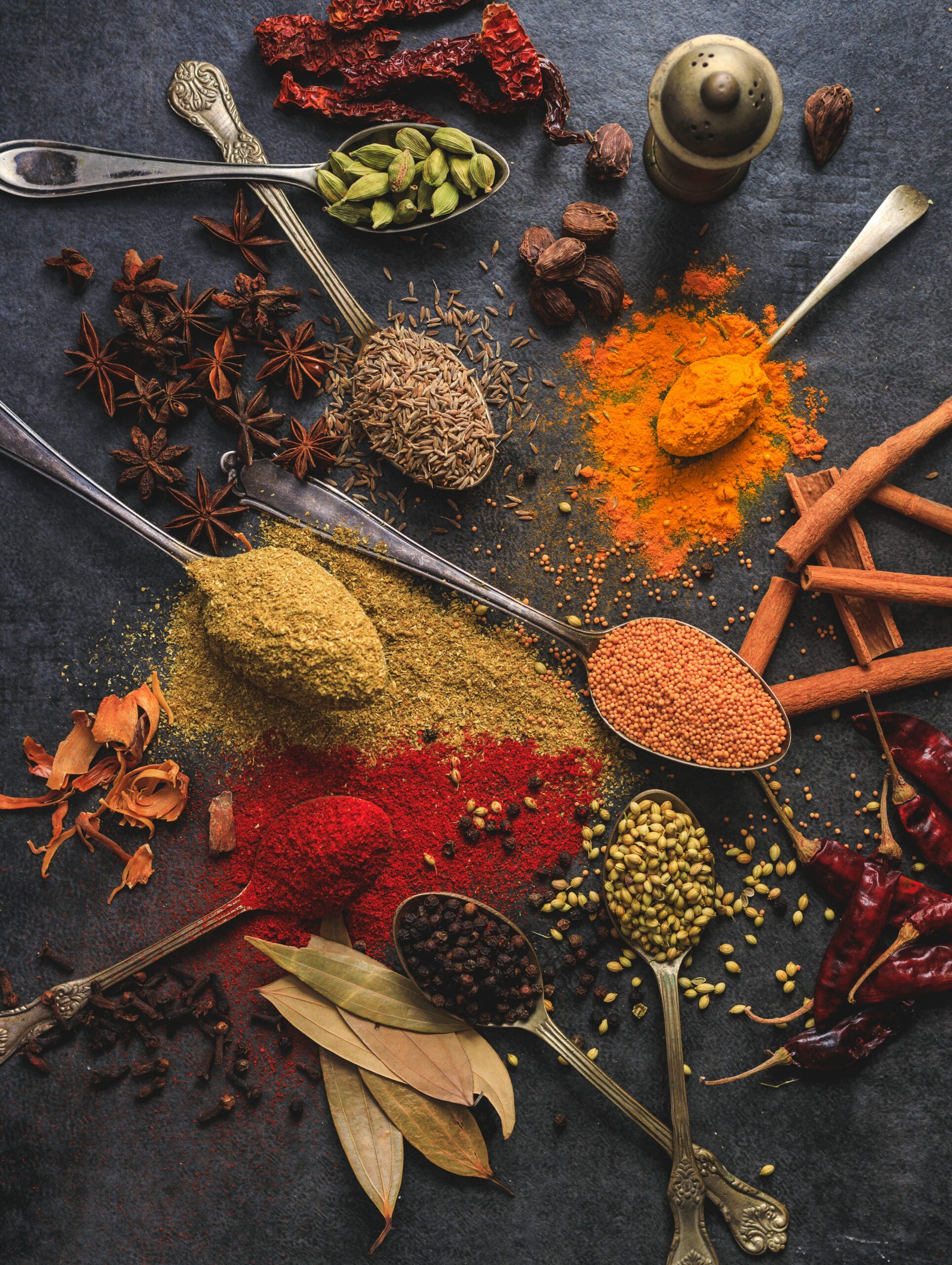 spoonfuls of fresh spices