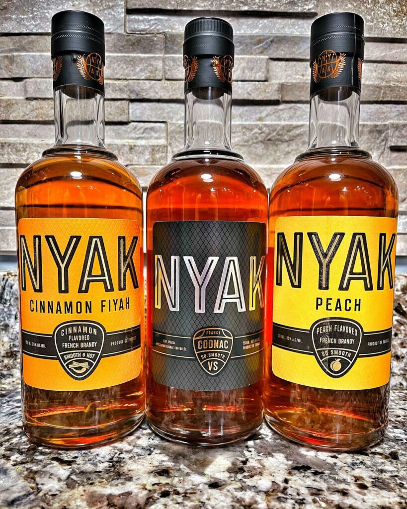Nyak Cognac flavors and bottles