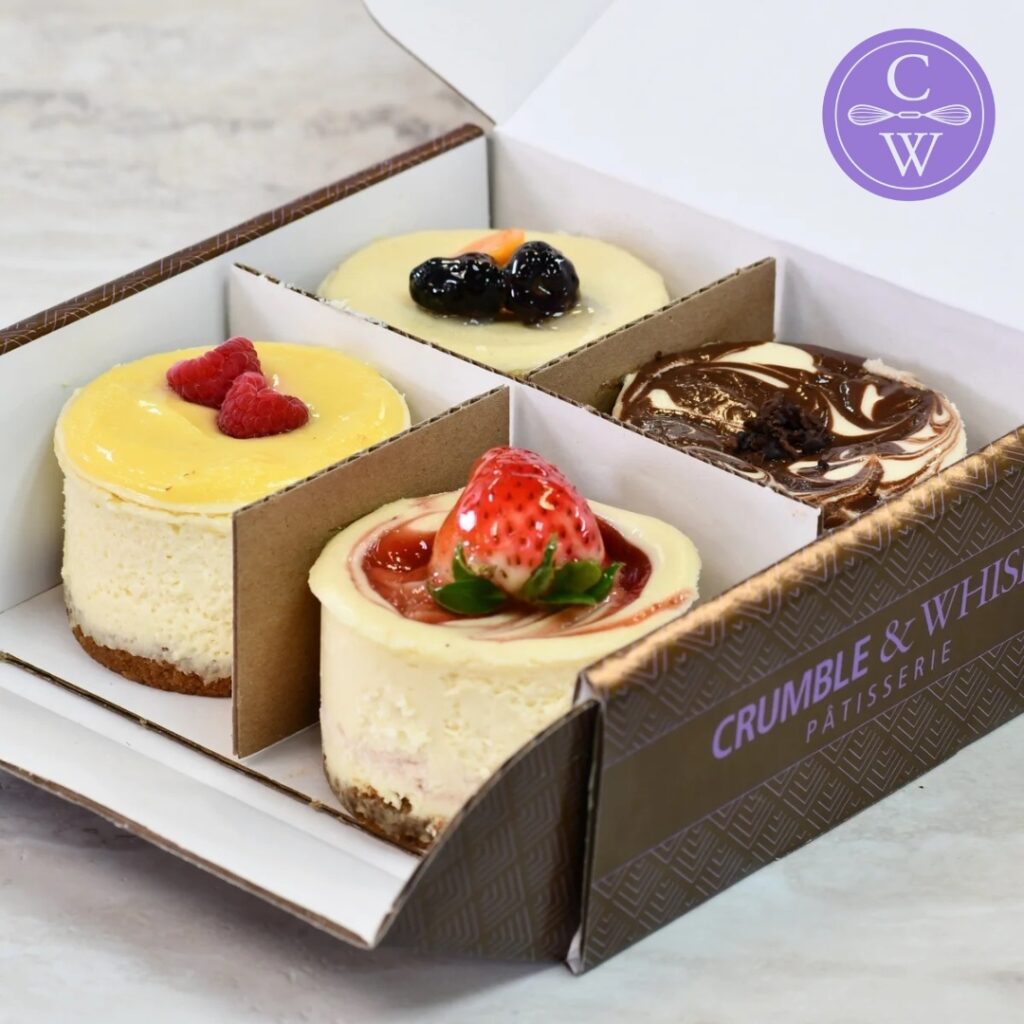 Mini Cheesecake sampler from Crumble and Whisk Patisserrie