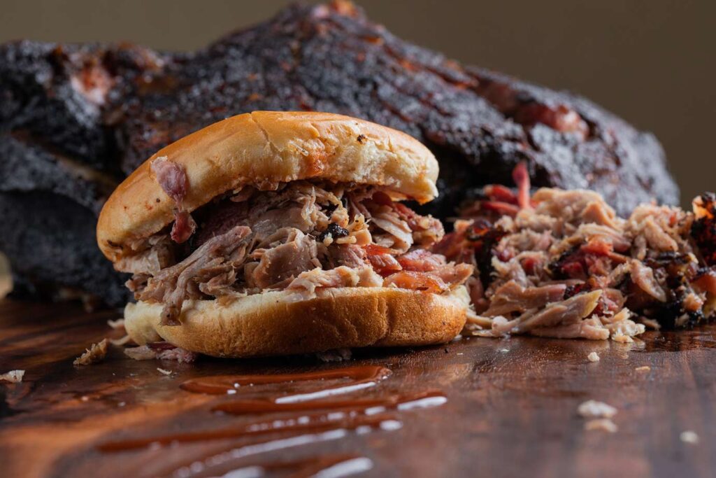 JL smokehouse pulled pork sandwich