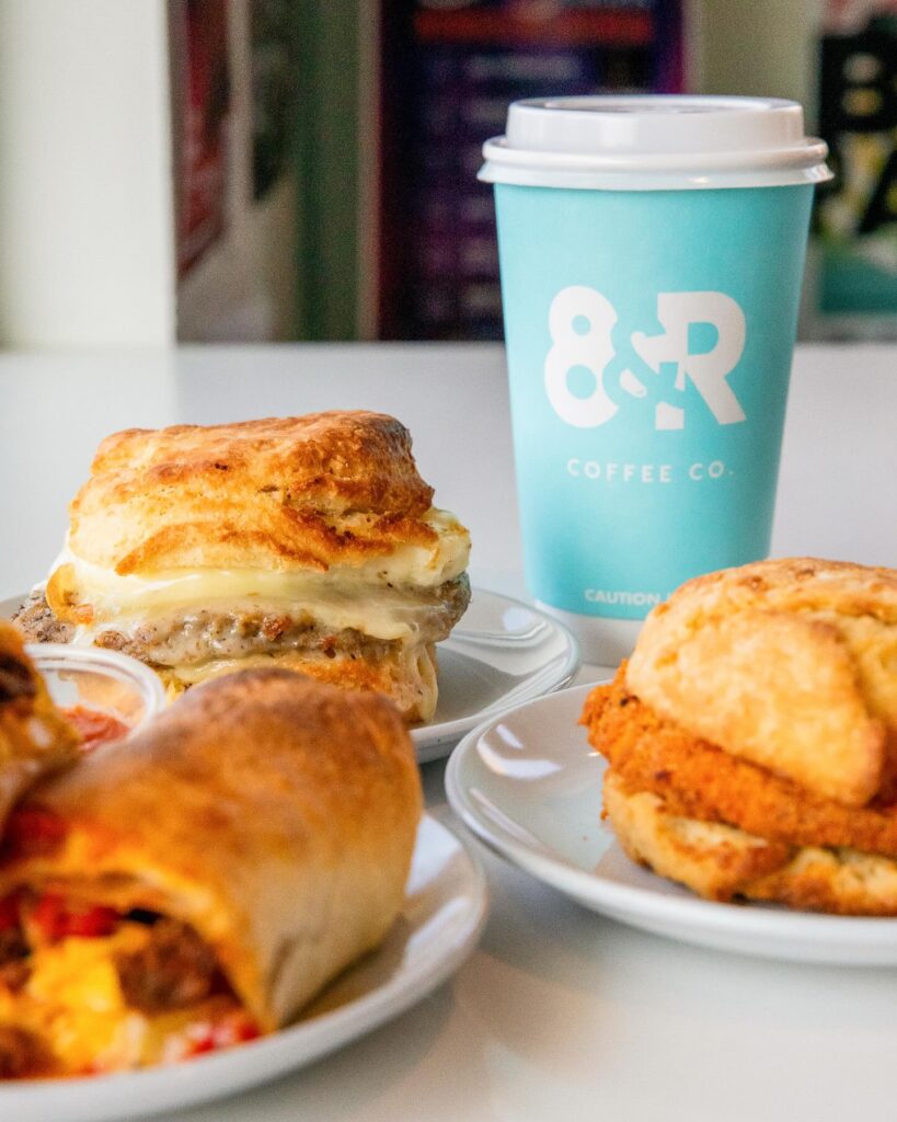 breakfast sandwiches and coffee from 8th and roast in Nashville