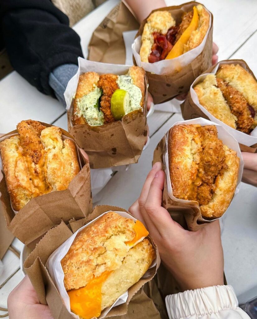 Bird Bird Biscuit sandwiches in Austin, Texas