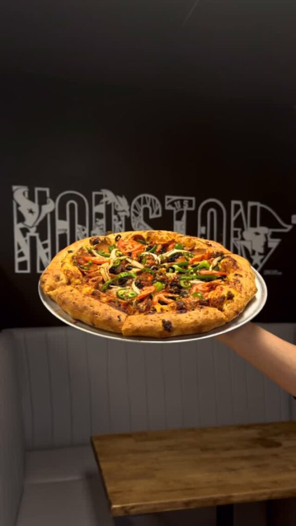 Meek's Vegan Pizza from Houston for national pizza day