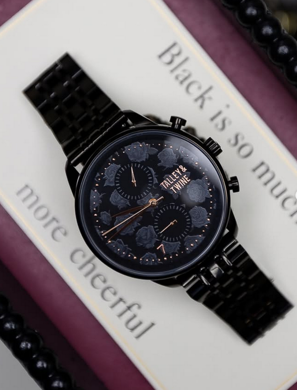 Talley and Twine Black Rose Watch gift idea for Father's Day
